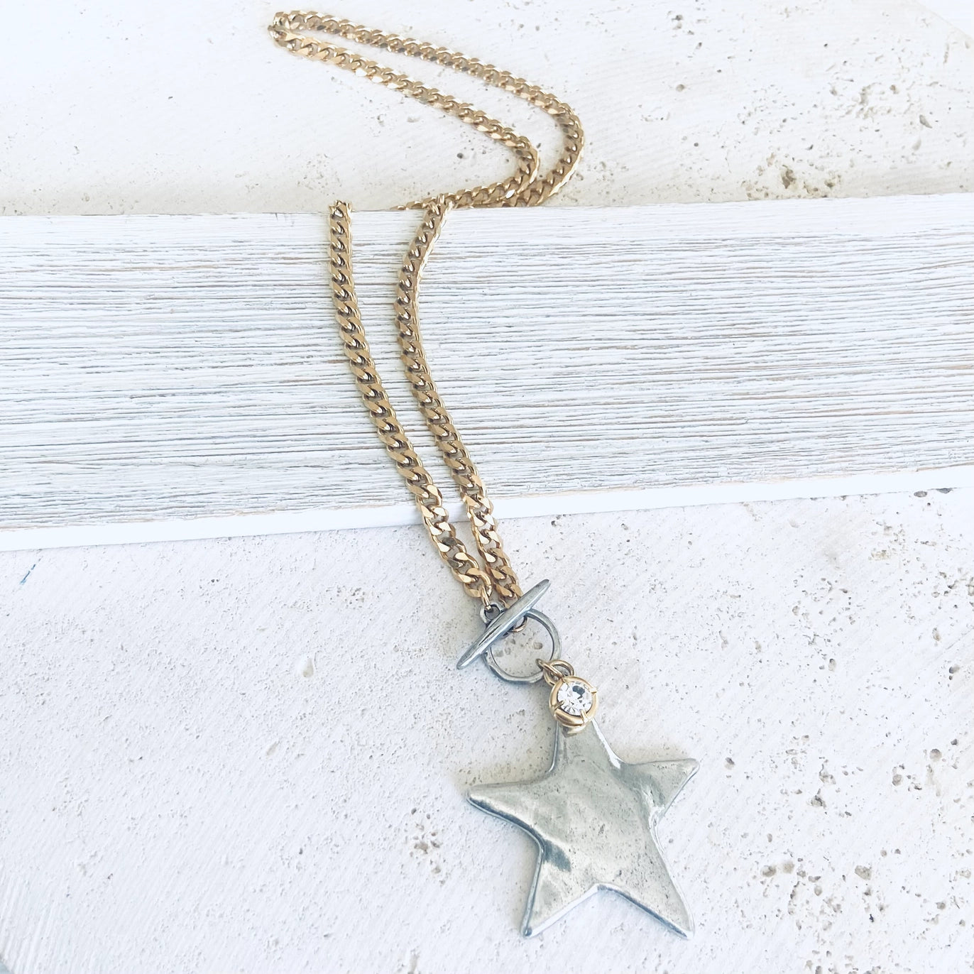 Hand Casted Toggle Closure Necklace - Star