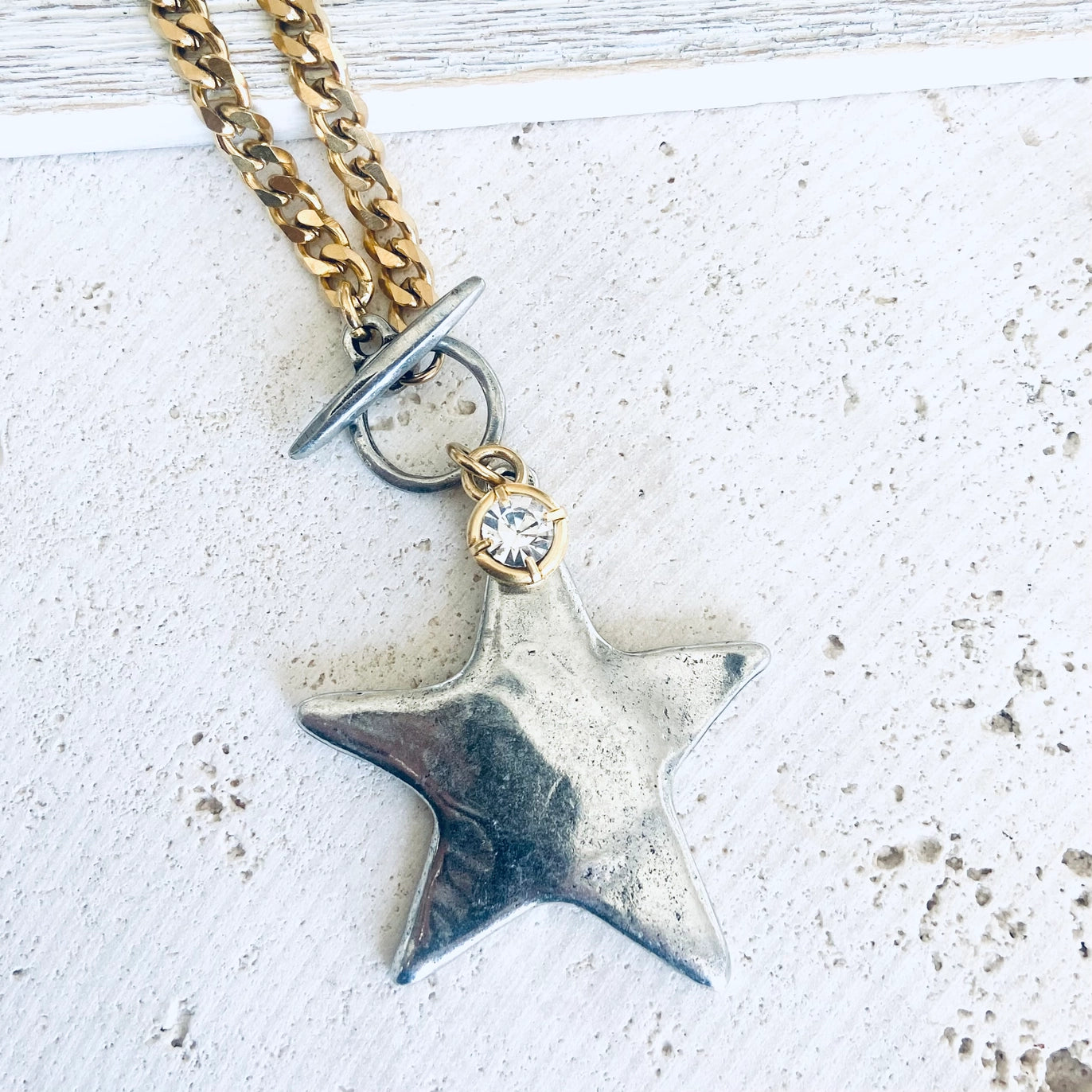 Hand Casted Toggle Closure Necklace - Star