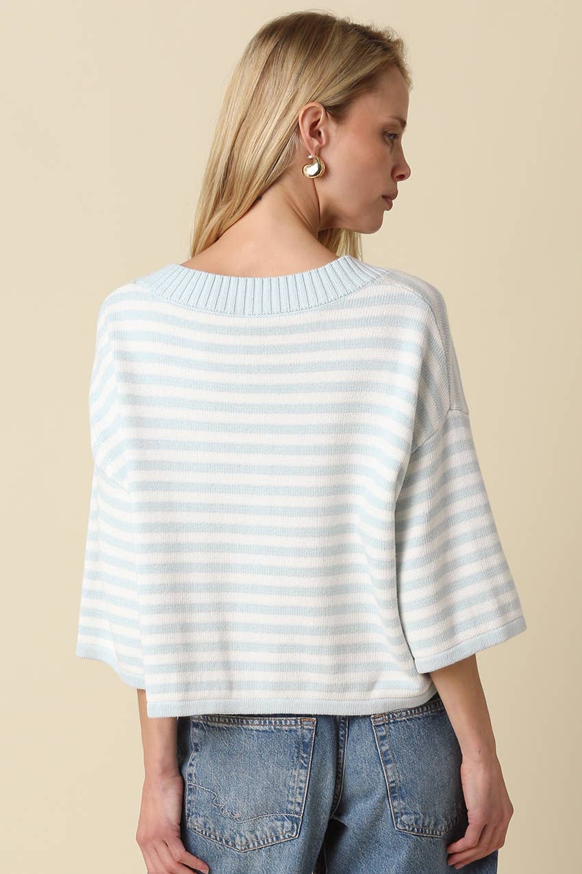 Natalia Stripe Loose Knit Top