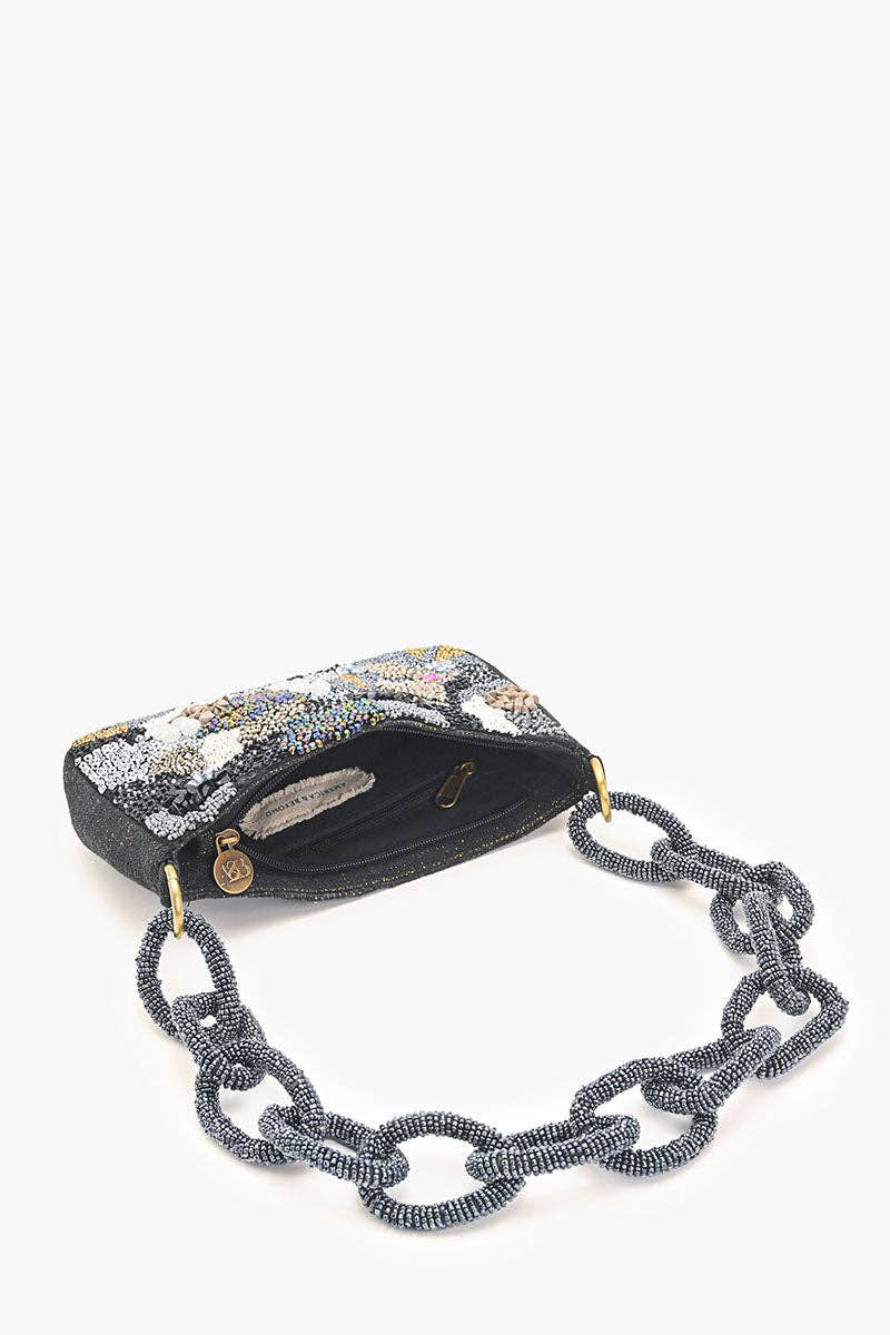 DARK KNIGHT DAZZLE BEADED SHOULDER BAG