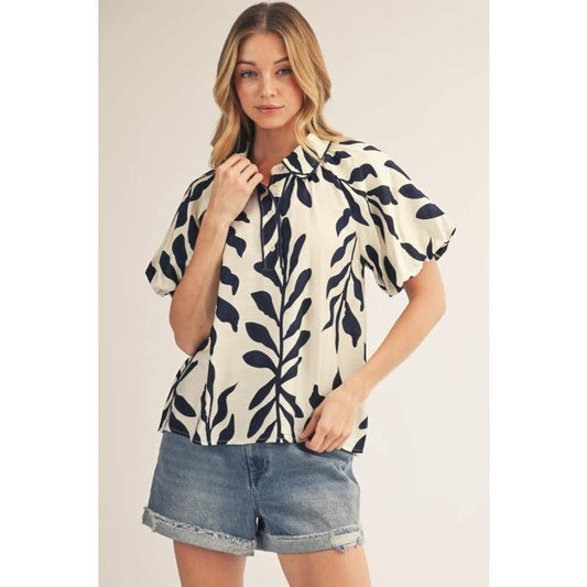 Leaf Print Blouse