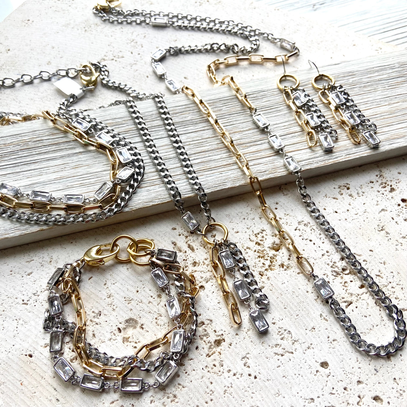 Mixed Metal Edgy Glam Necklace
