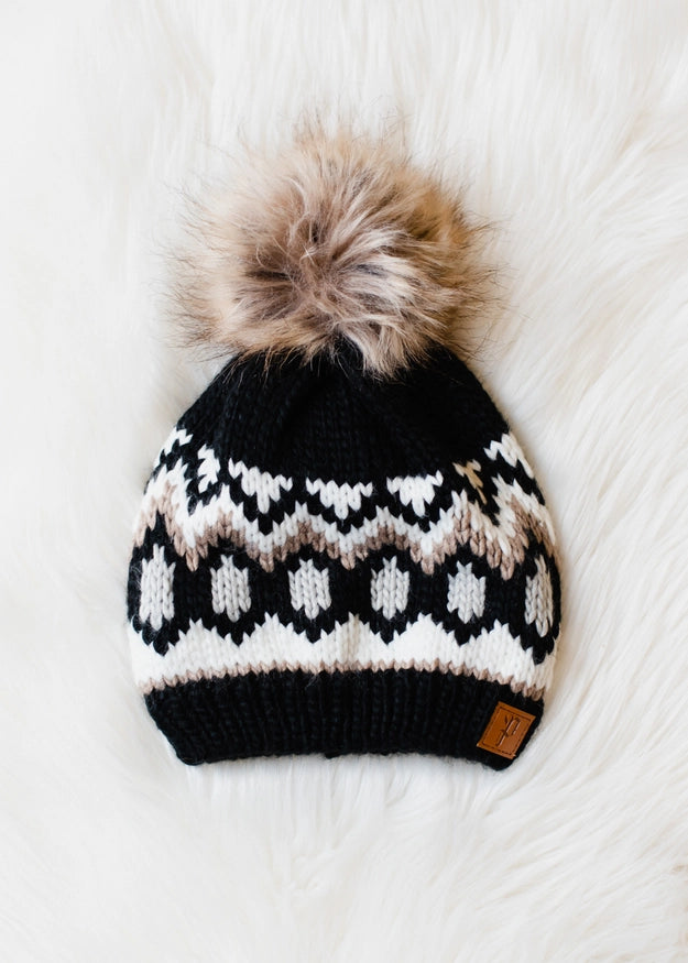 Patterned Pom Hat