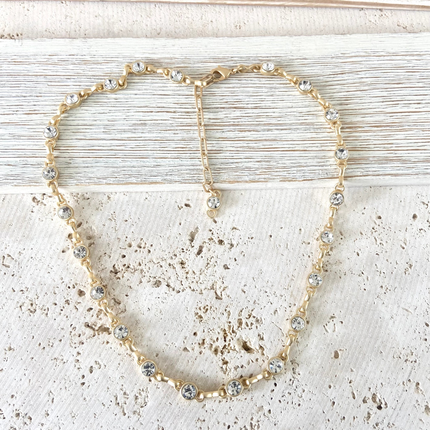 Simple Crystal Layering Necklace