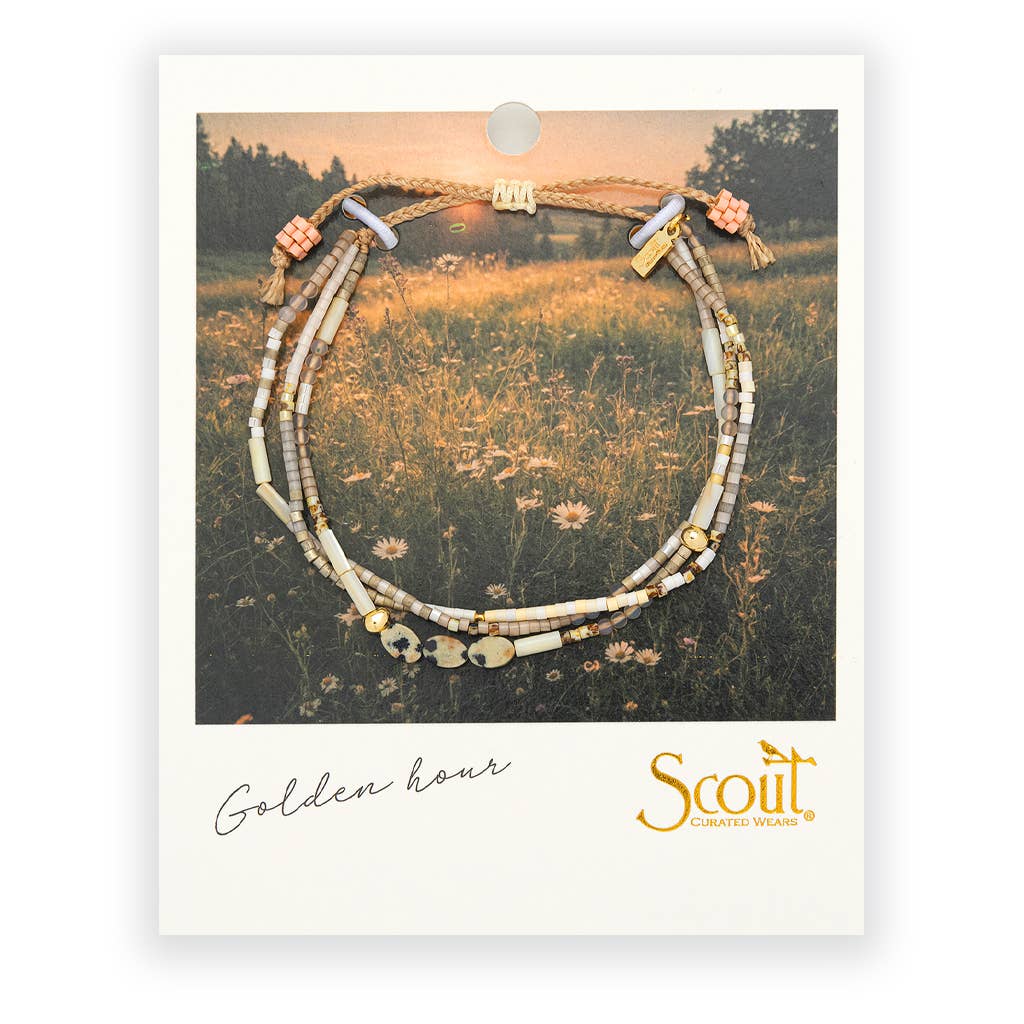 MIXED MEDIA BRACELET - JOY/DALMATION JASPER/GOLD