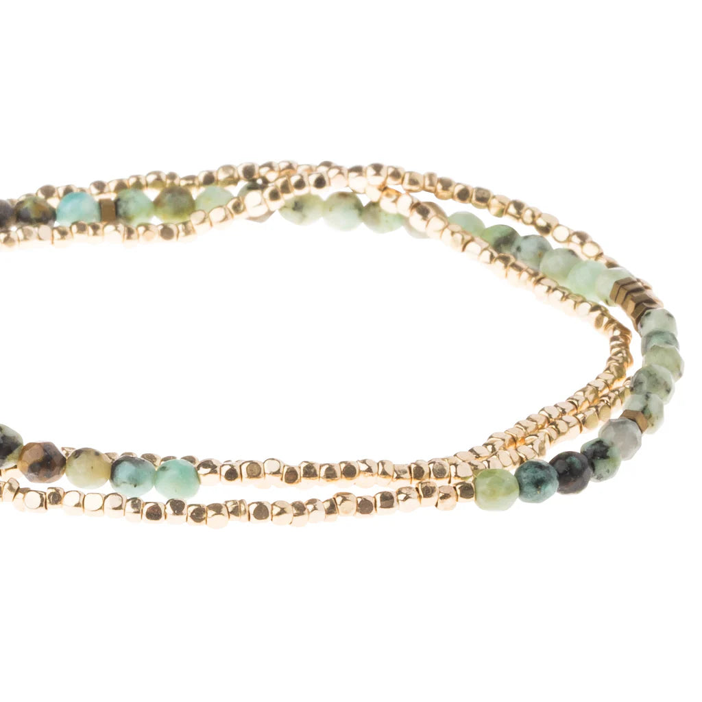 DELICATE STONE BRACELET/NECKLACE AFRICAN TURQUOISE- STONE OF TRANSFORMATION