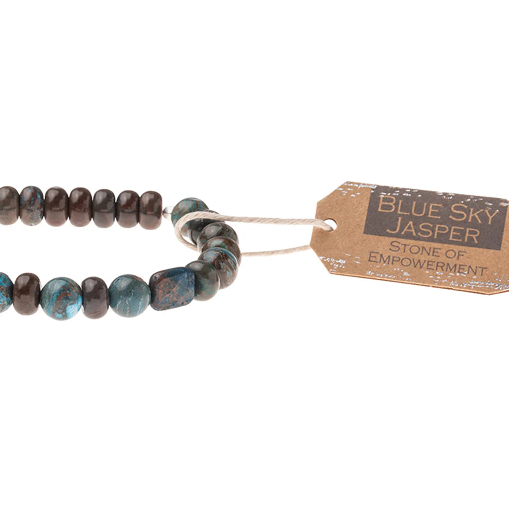 STONE STACK BRACELET BLUE SKY JASPER - STONE OF EMPOWERMENT