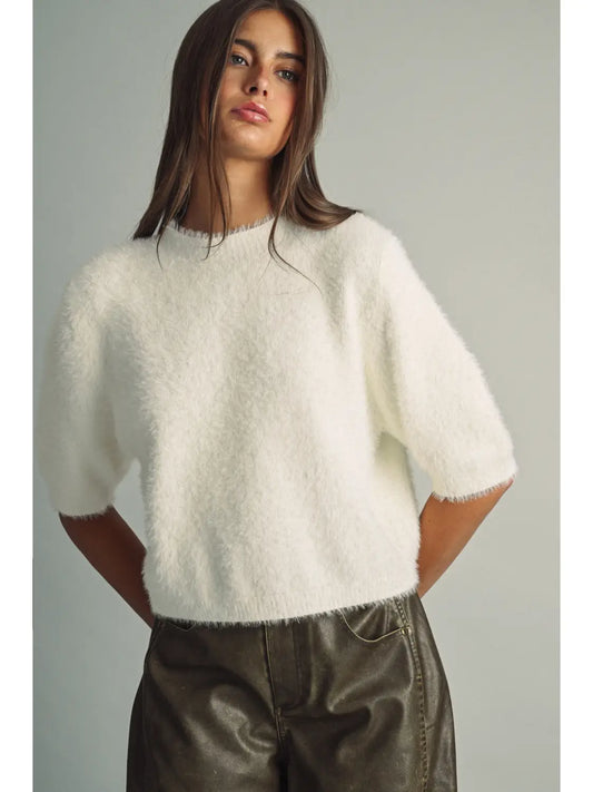 Fluffy Faux Fur Sweater Top