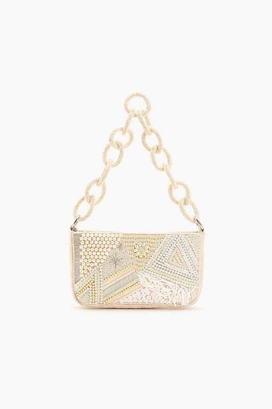 SHIMMERING SANDS EMBELLISHEDSHOULDER BAG