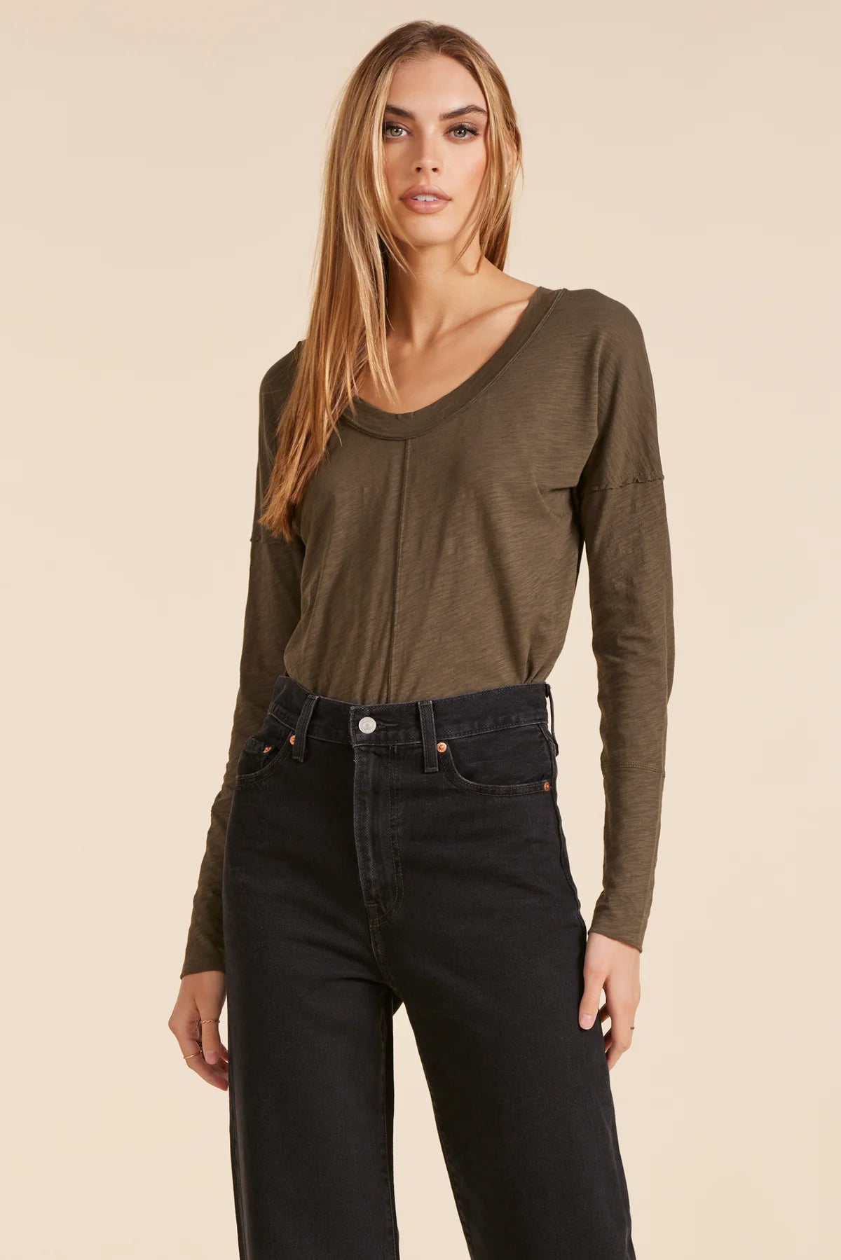 DROP SHOULDER  LONG SLEEVE TEE