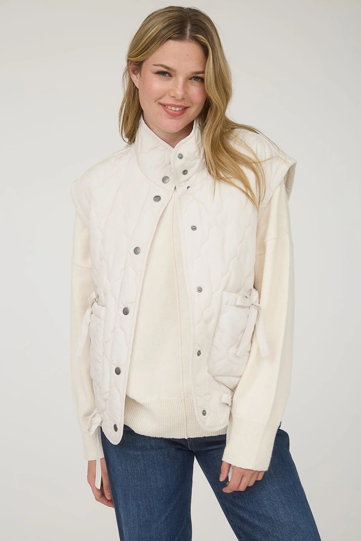 Tie Detail Quilted Vest