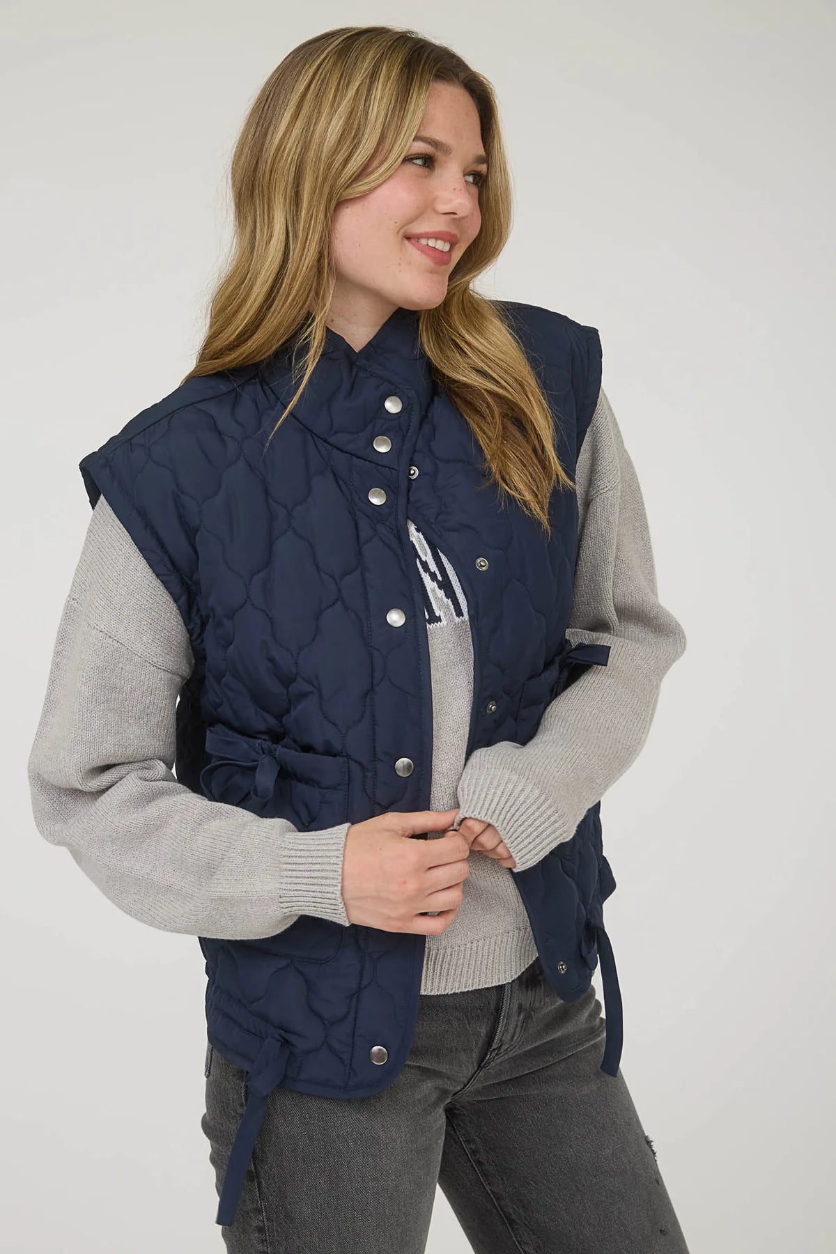 Tie Detail Quilted Vest