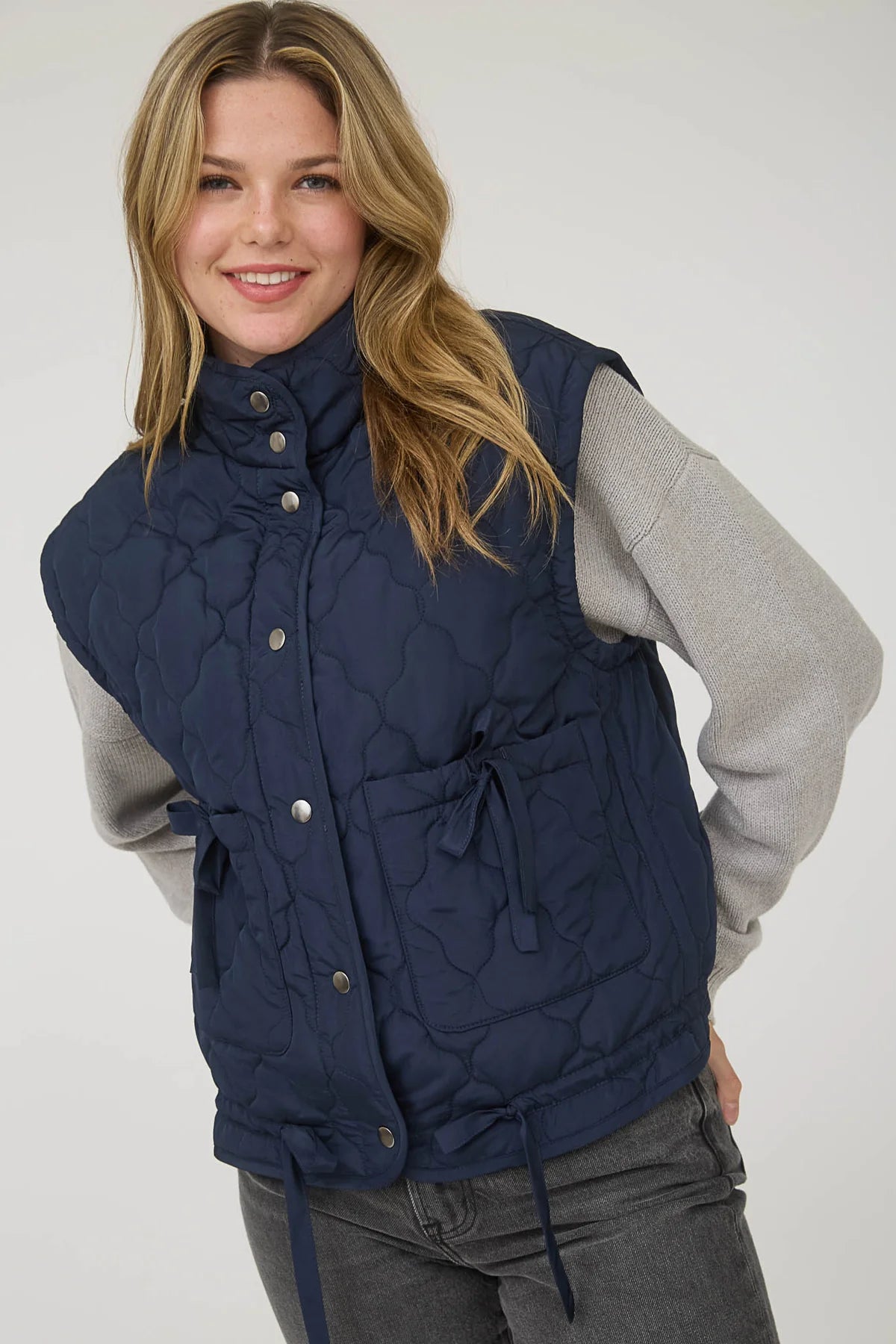 Tie Detail Quilted Vest
