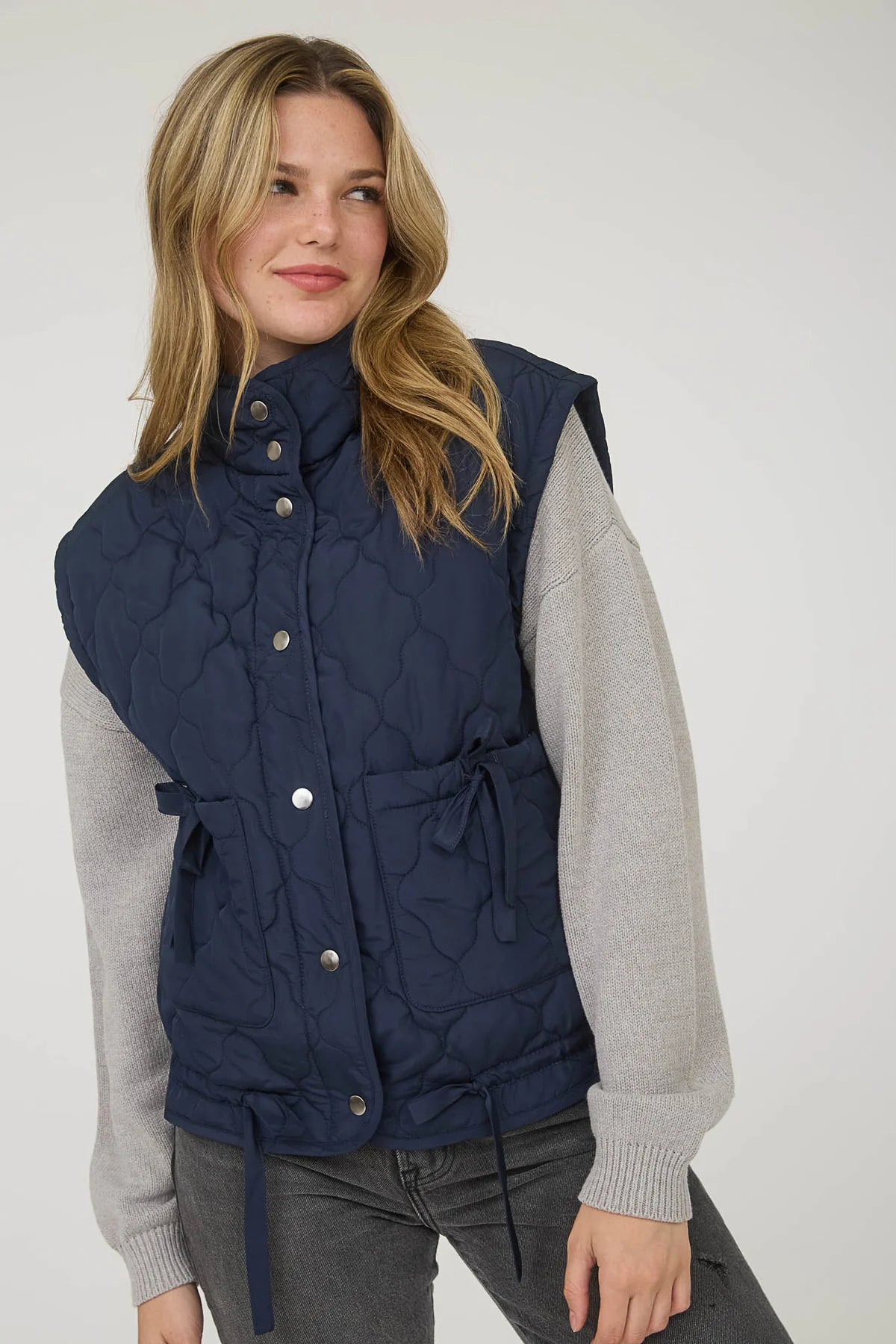 Tie Detail Quilted Vest
