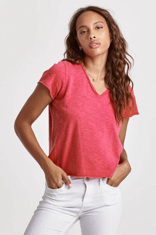 VANYA SHORT SLEEVE SLUB TEE VIVA MAGENTA