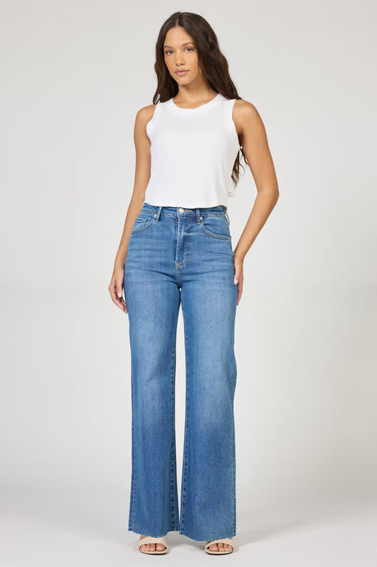 Fiona Wide Leg Jeans - Fog Sky