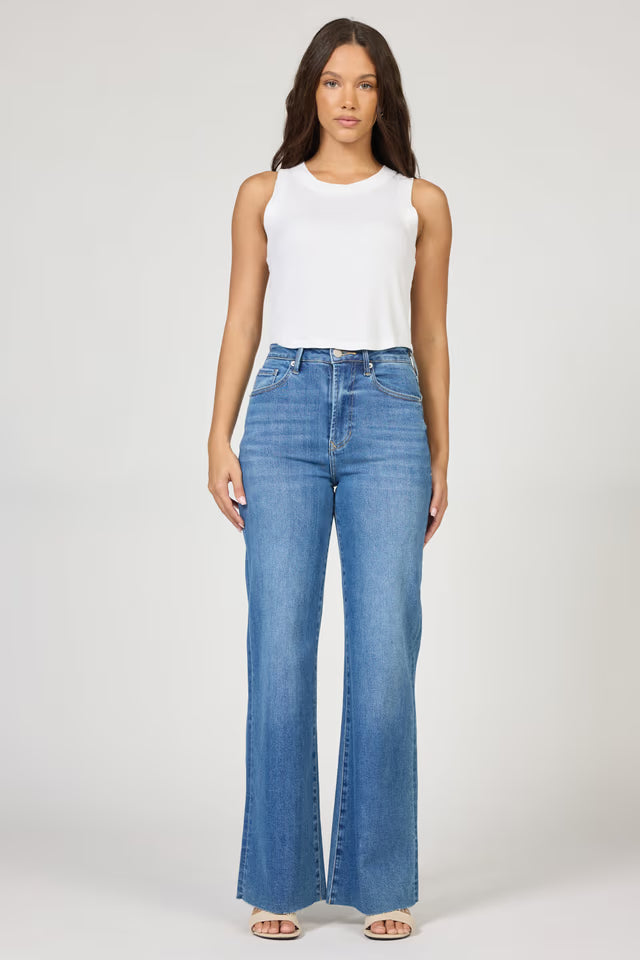 Fiona Wide Leg Jeans - Fog Sky