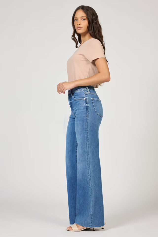 Fiona Wide Leg Jeans - Fog Sky