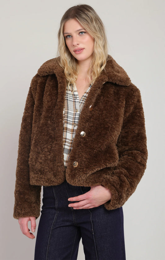 Dex Room 34 Faux Fur Coat - Minky Brown