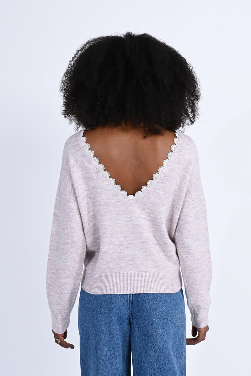 Back V-Neck Sweater