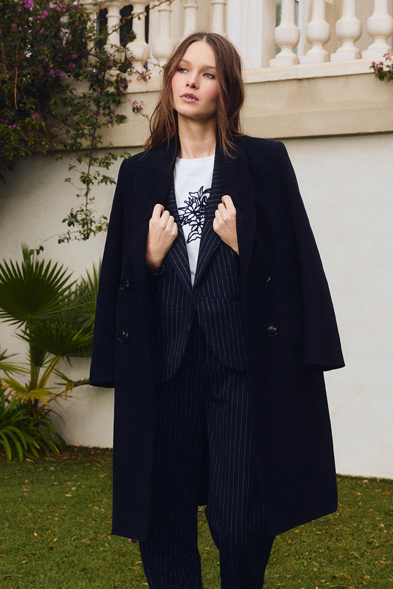 Double Breasted Sweater Coat