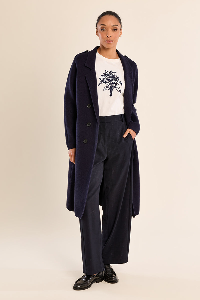 Double Breasted Sweater Coat