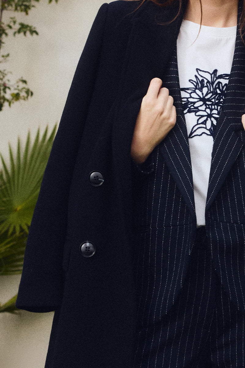 Double Breasted Sweater Coat