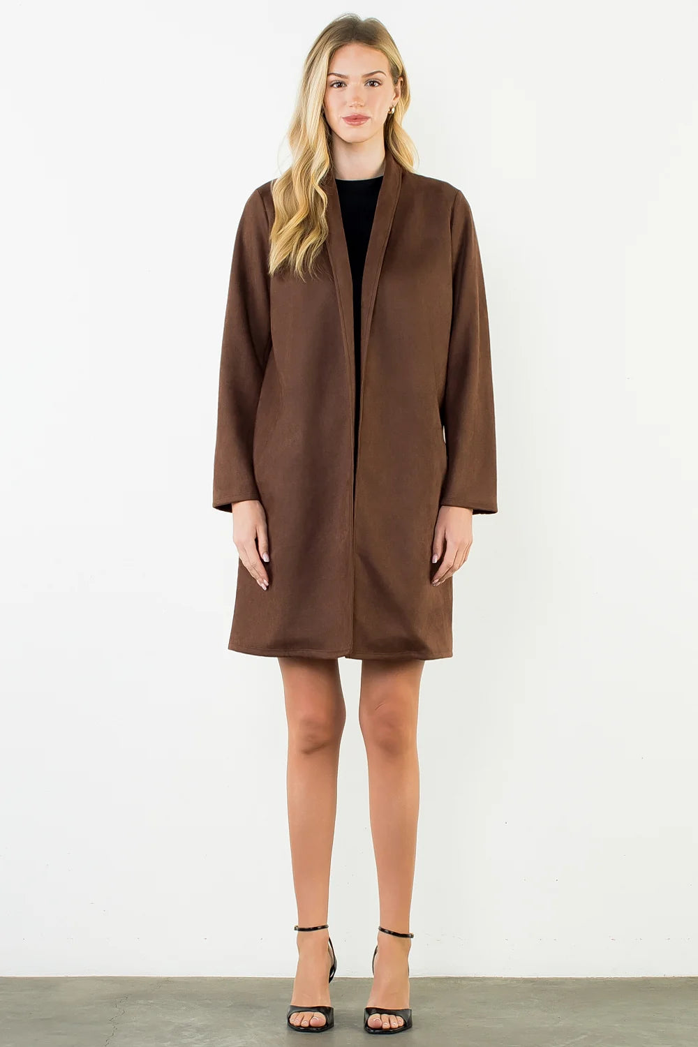 Long Faux Suede Coat