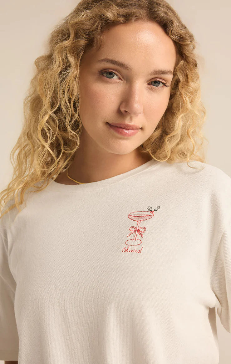 COCKTAIL RELAXED EMBROIDERED TEE