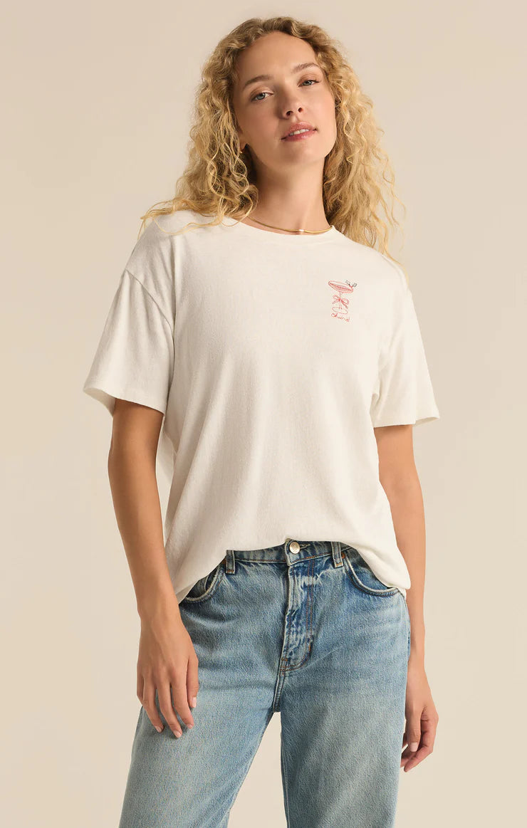 COCKTAIL RELAXED EMBROIDERED TEE