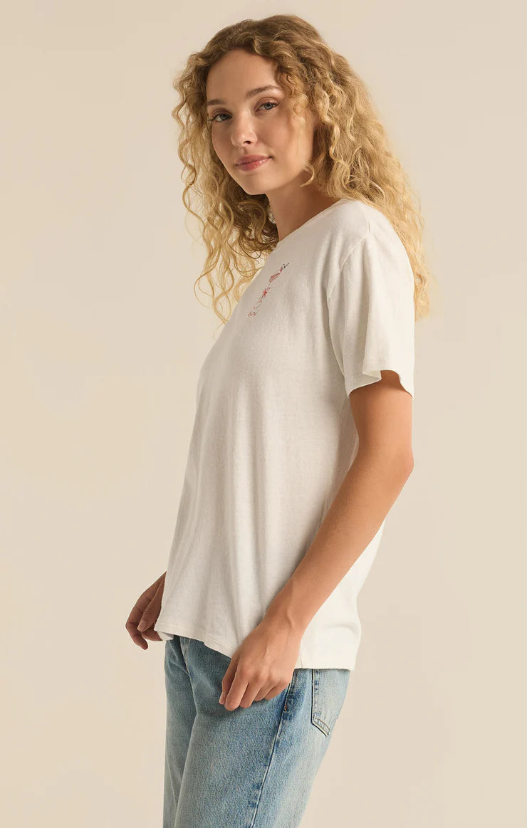 COCKTAIL RELAXED EMBROIDERED TEE