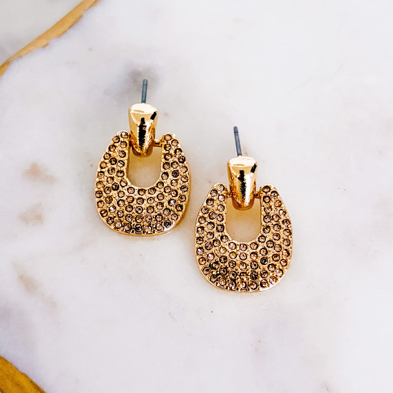 Topaz Pave Dangle Earrings