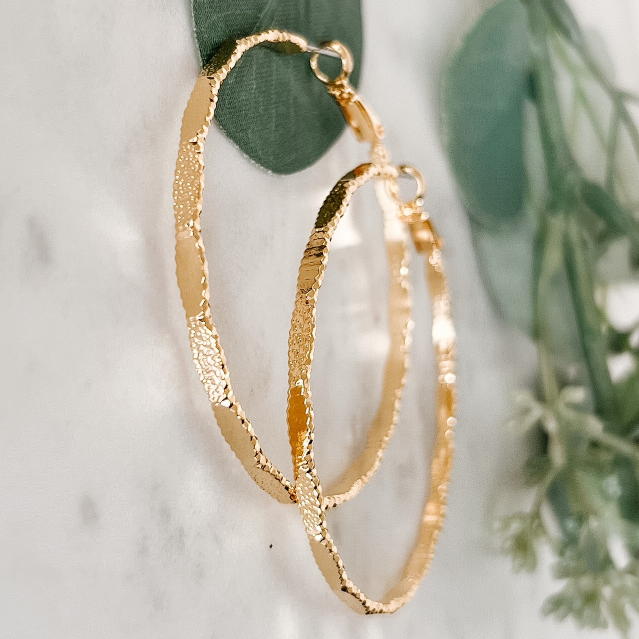 Hammered Hoop Earrings