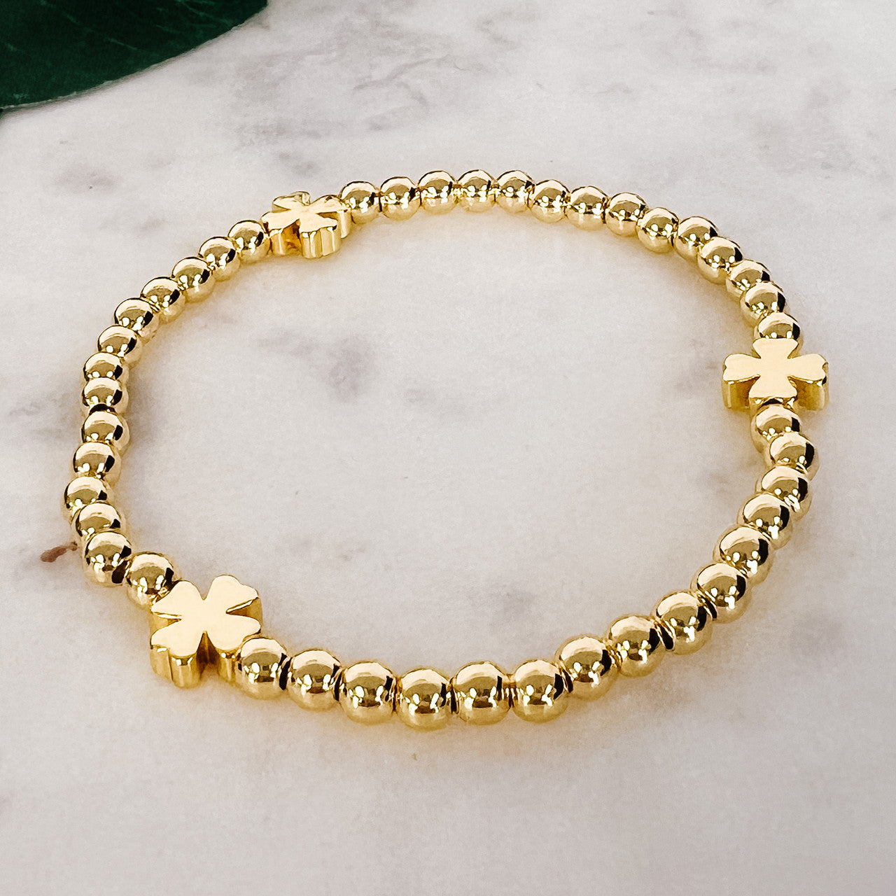 Clover Bead Stretch Bracelet
