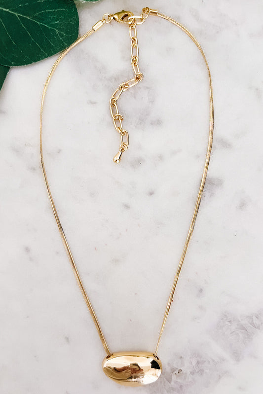Puffy Oval Pendant Necklace