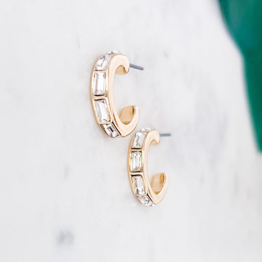 Baguette Hoop Earrings