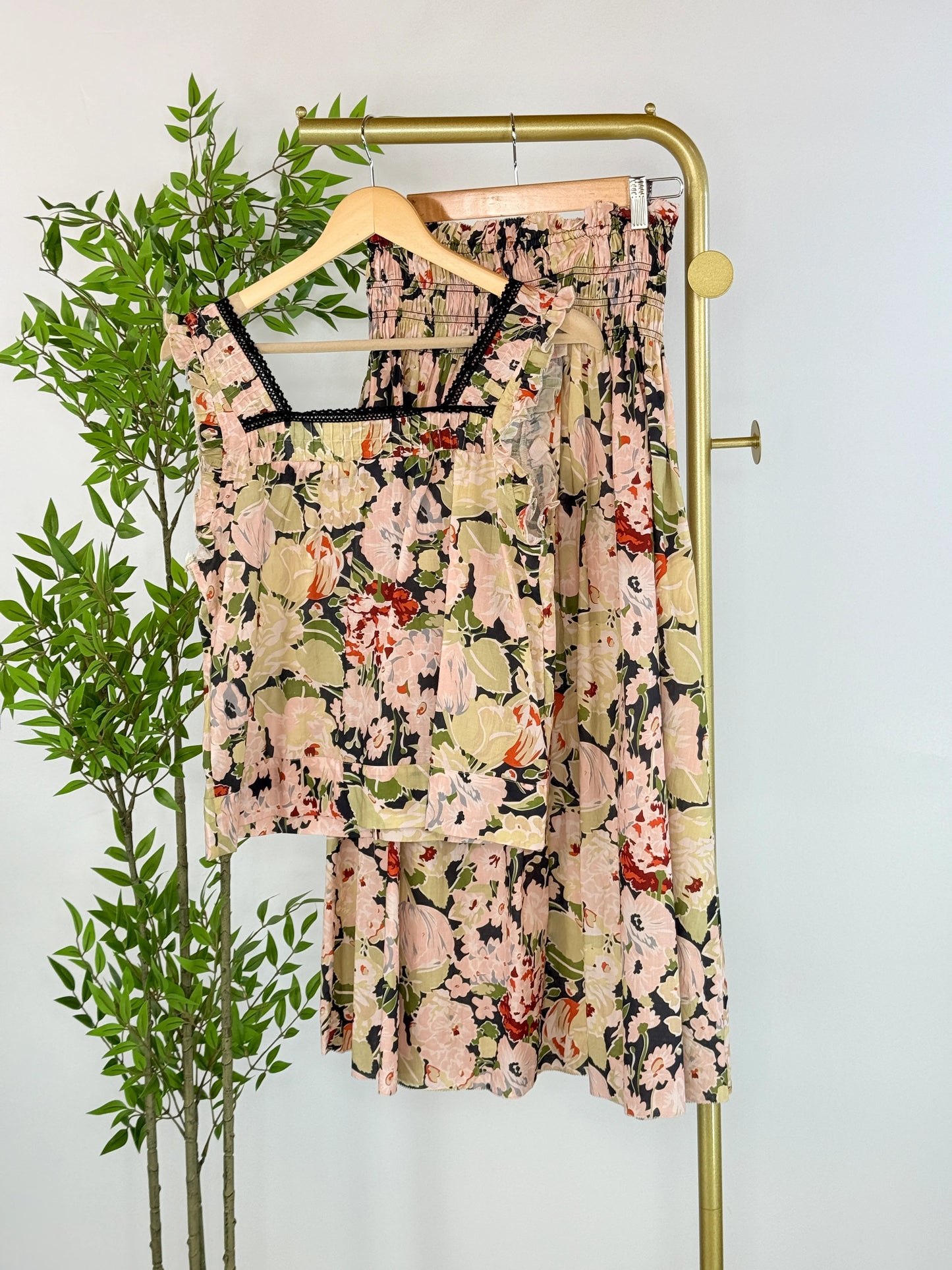 Dex Smocked Waist Midi Skirt