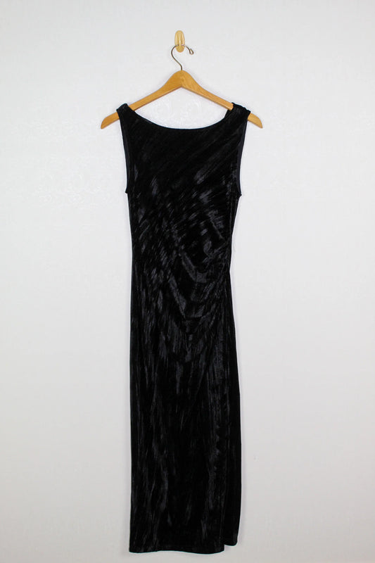 MASTERPIECE COWL BACK VELVET MIDI DRESS