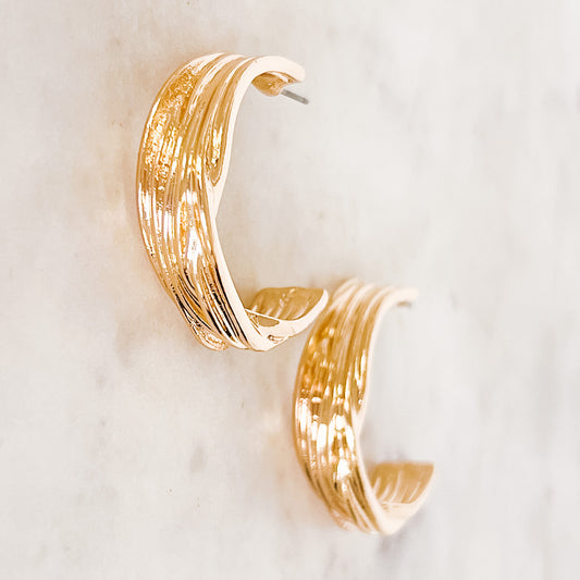 Metal Twist Hoop Earrings