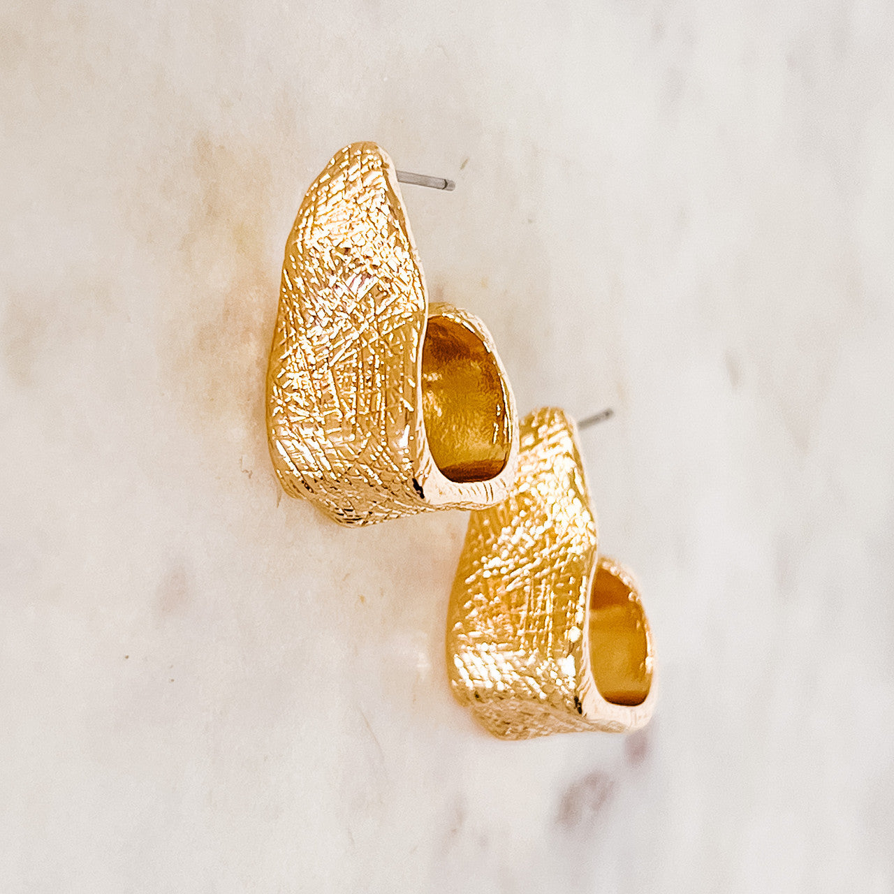 Chunky Metal Hoop Earrings