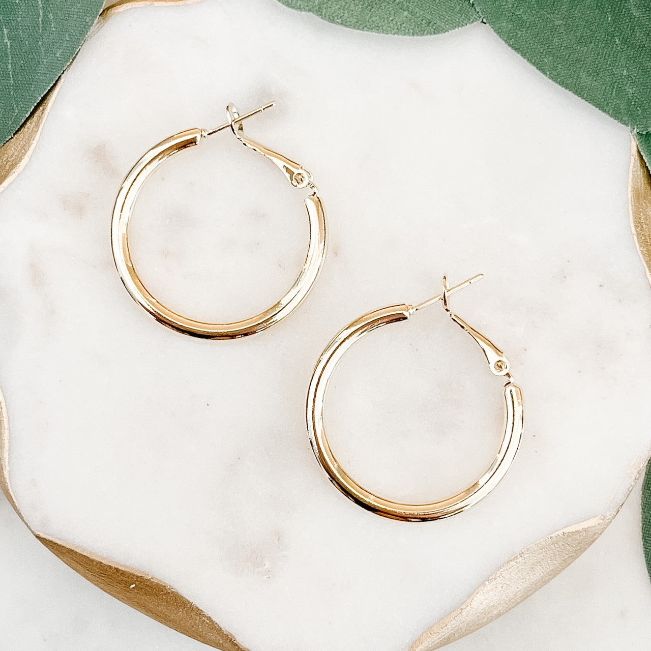 Gold Dipped Hoop Earrings