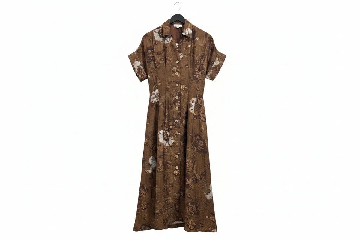 Button Up Long Floral Dress