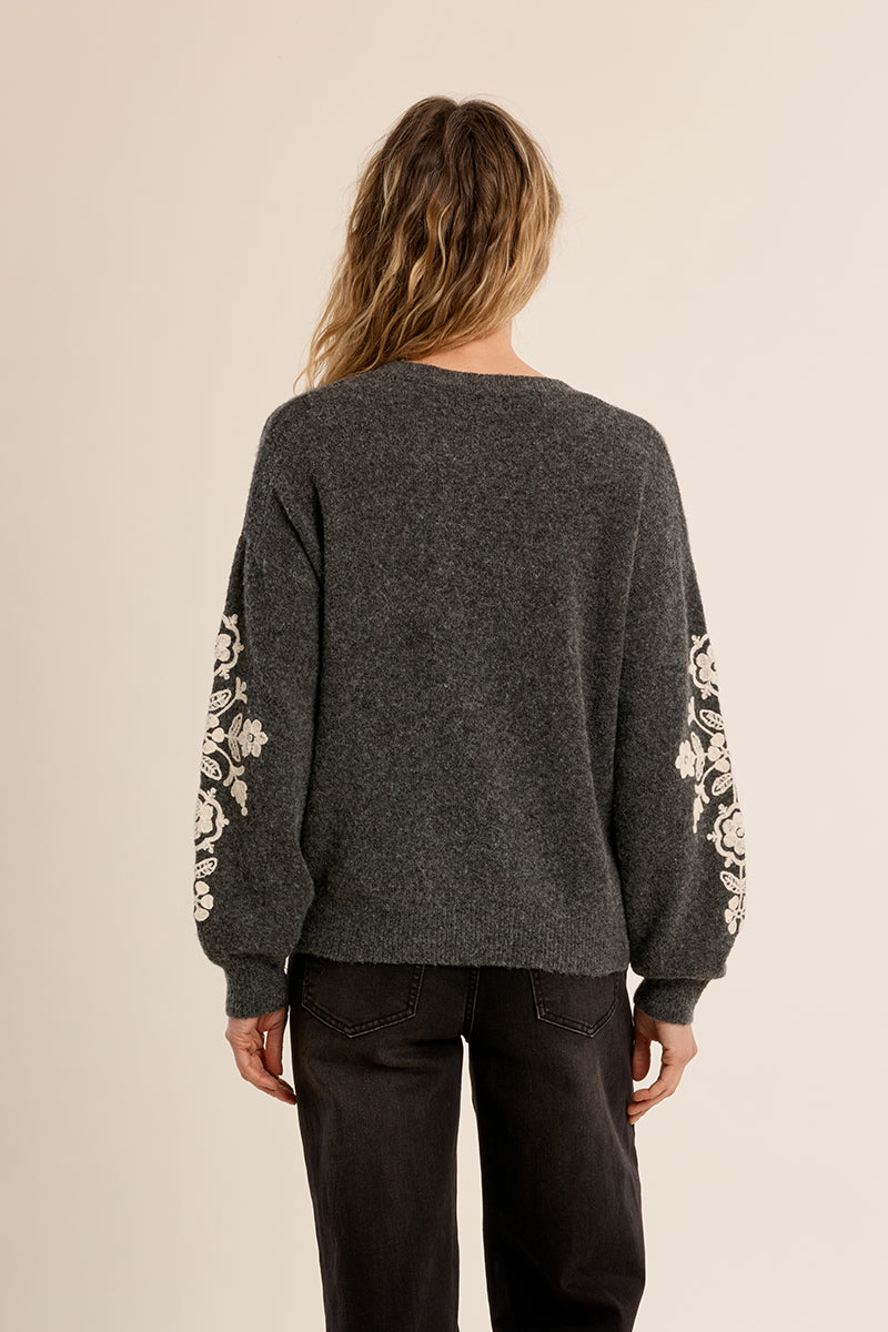 Lace Detail Sleeve Sweater