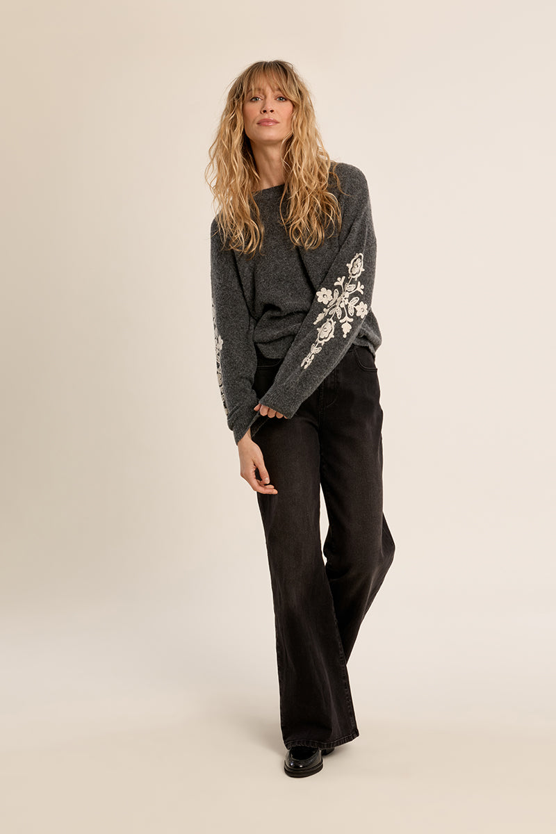 Lace Detail Sleeve Sweater