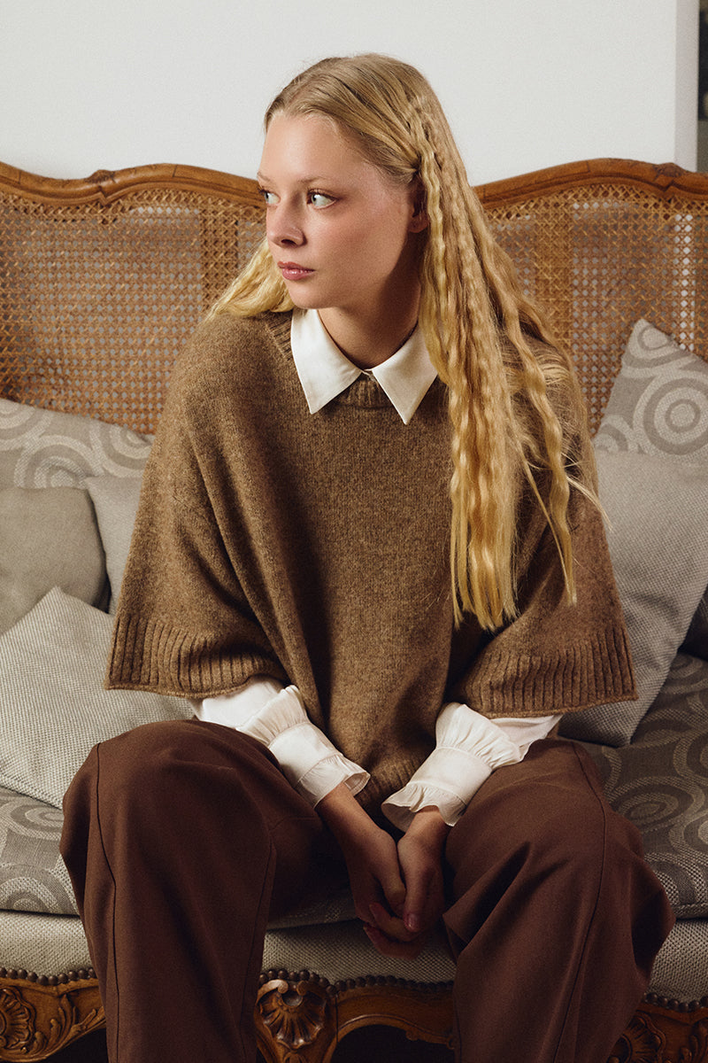Ladies Knitted Half Sleeve Sweater