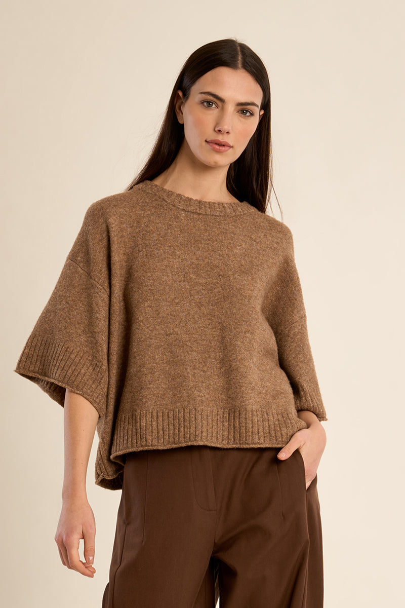 Ladies Knitted Half Sleeve Sweater
