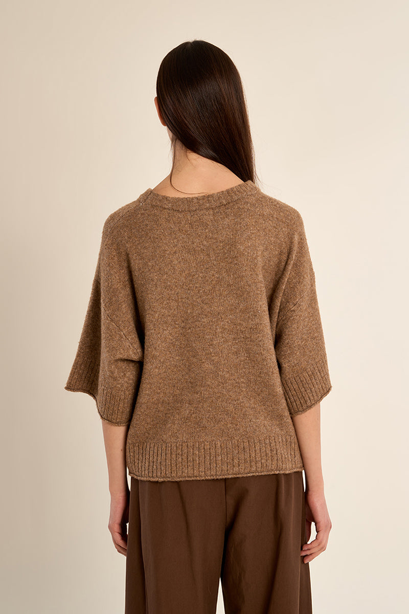 Ladies Knitted Half Sleeve Sweater