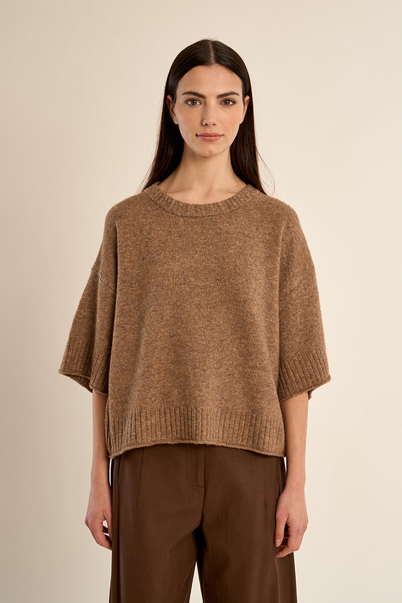 Ladies Knitted Half Sleeve Sweater