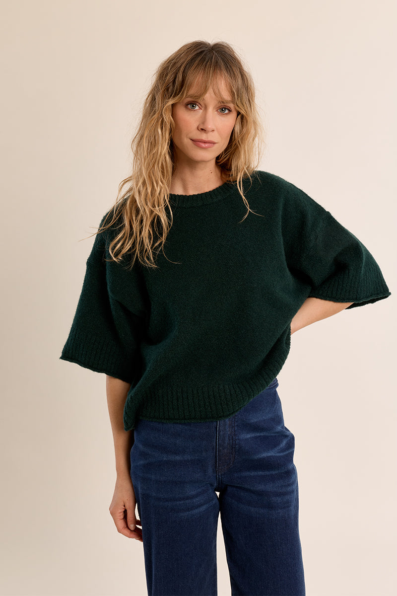 Ladies Knitted Half Sleeve Sweater