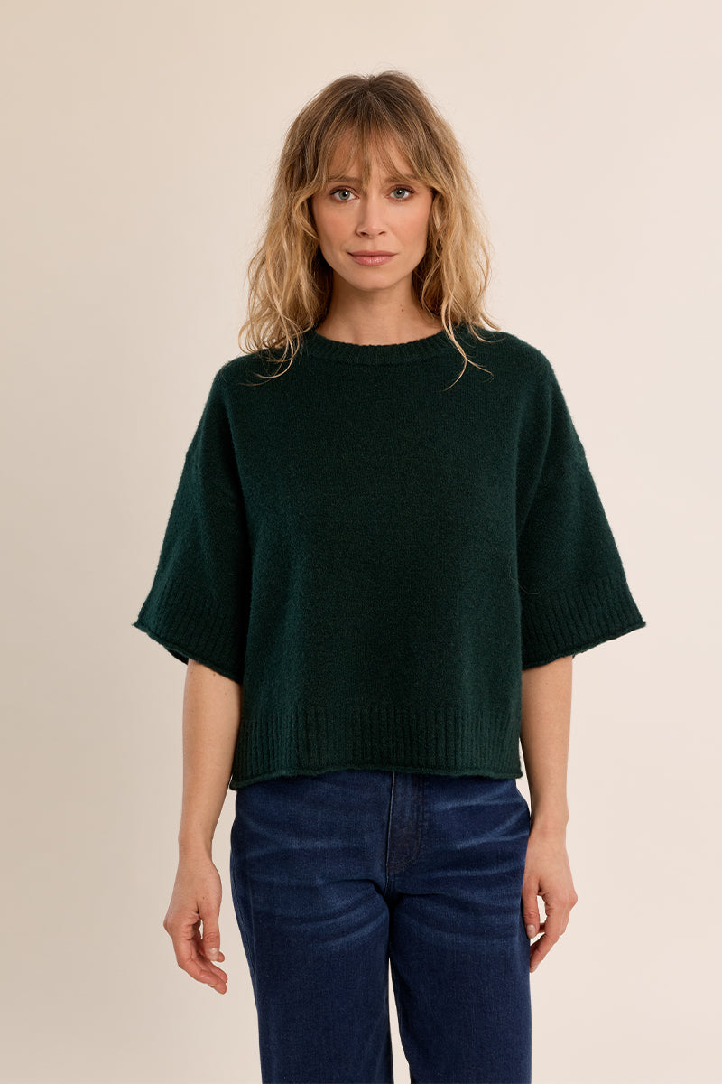 Ladies Knitted Half Sleeve Sweater